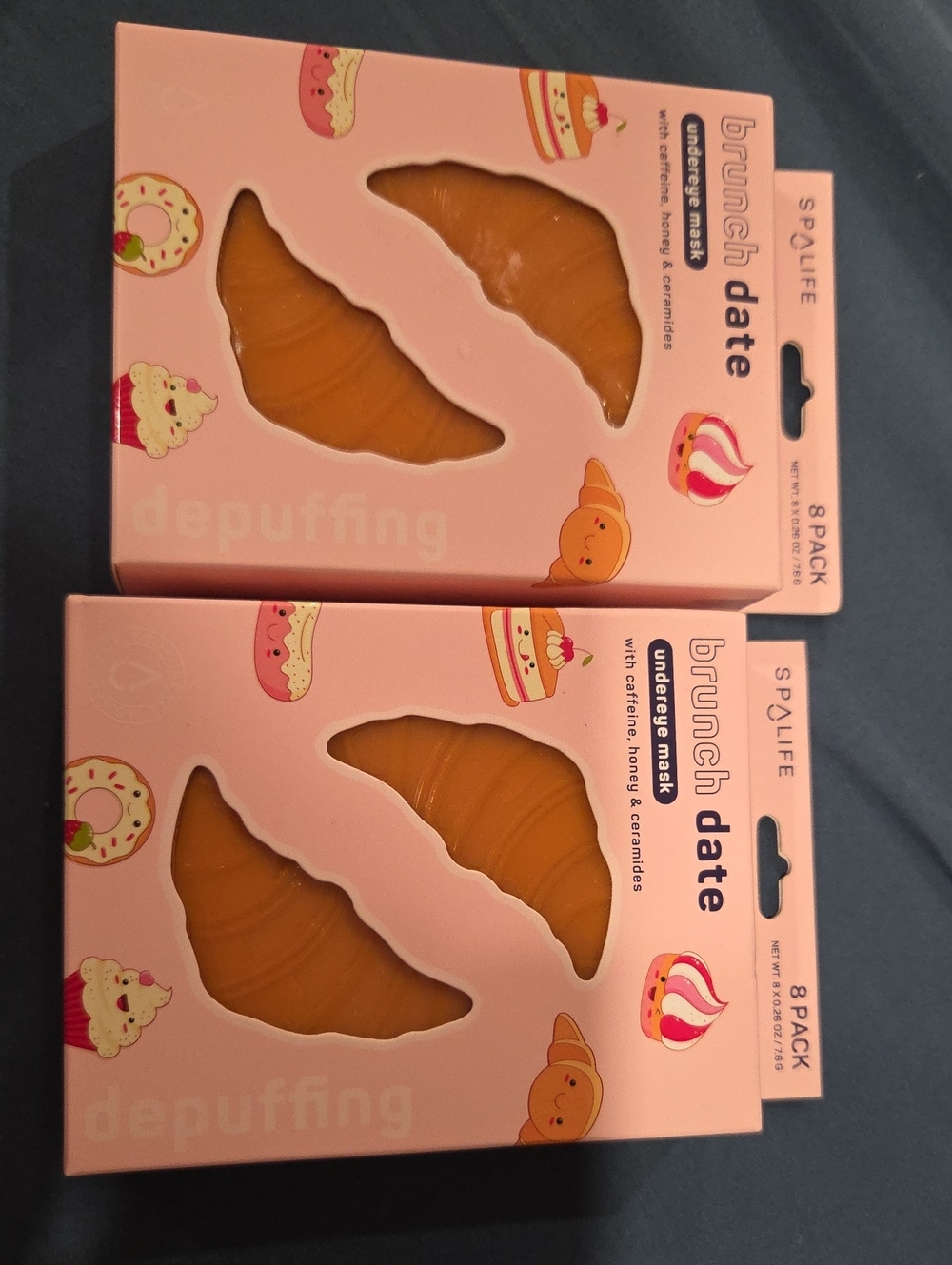 Alife Brunch Date Undereye Mask - Pink Packaging with Orange Croissant Inserts